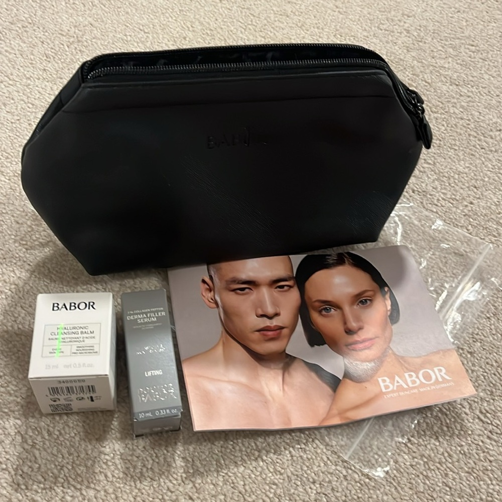 Babor Cosmetic Bag w 2 pcs Skincare Products Brand new Free gifts GWP Serum balm